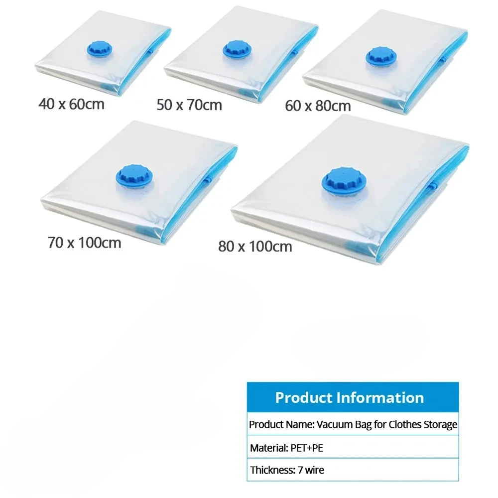 4pcs Thickened Vacuum Compression Bag, Transparent Quilt Vacuum Bag, Storage Bag, Household Clothing Storage And Sorting Bag