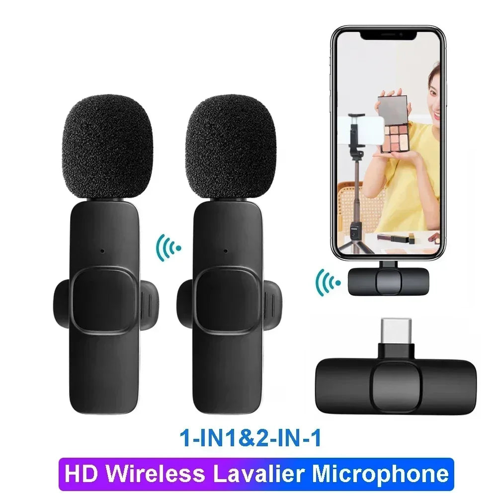 Microphone Wireless Lavalier Microphone for Live Streaming/YouTube/TikTok/Facebook Live Noise Reduction Mic For iPhone/Android