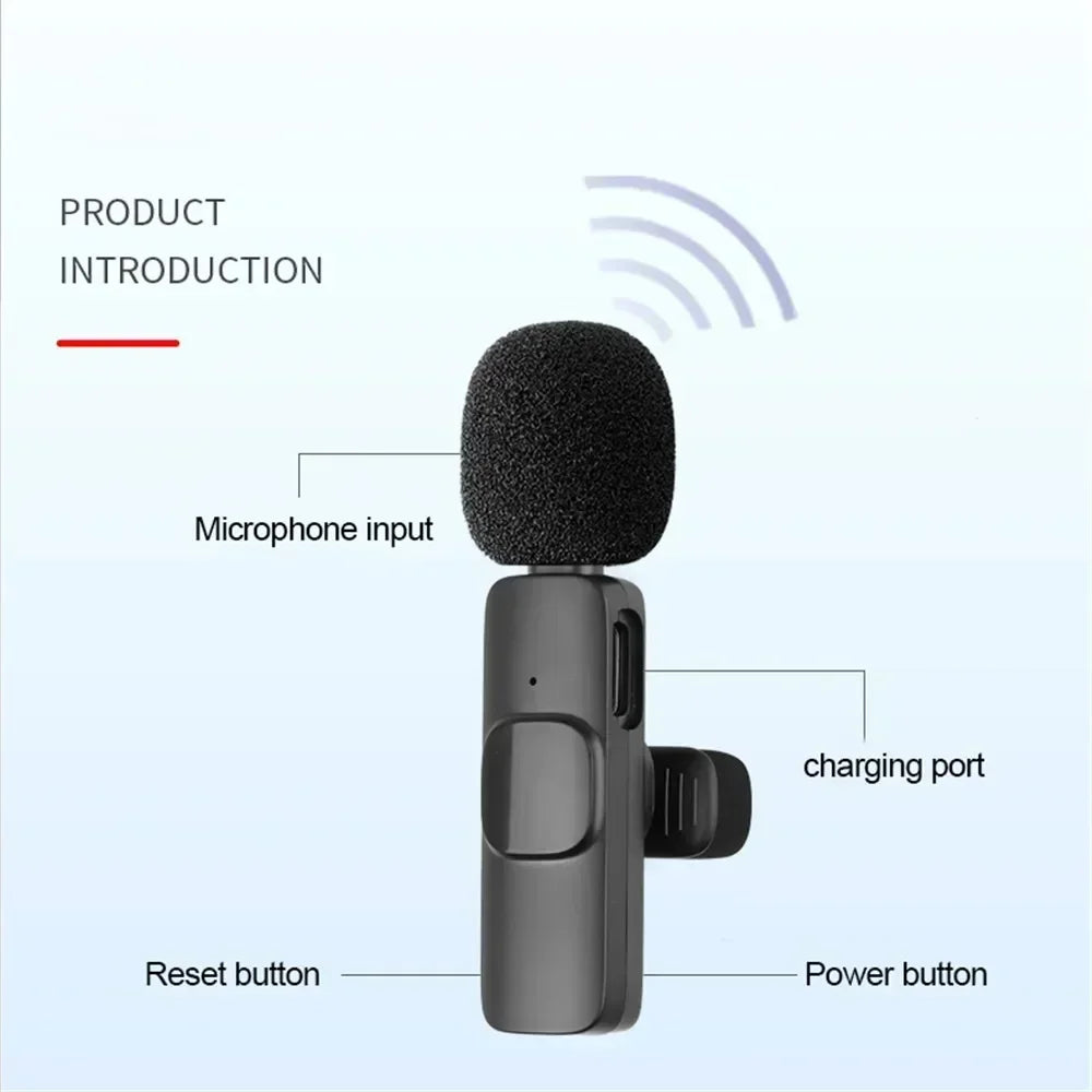 Microphone Wireless Lavalier Microphone for Live Streaming/YouTube/TikTok/Facebook Live Noise Reduction Mic For iPhone/Android