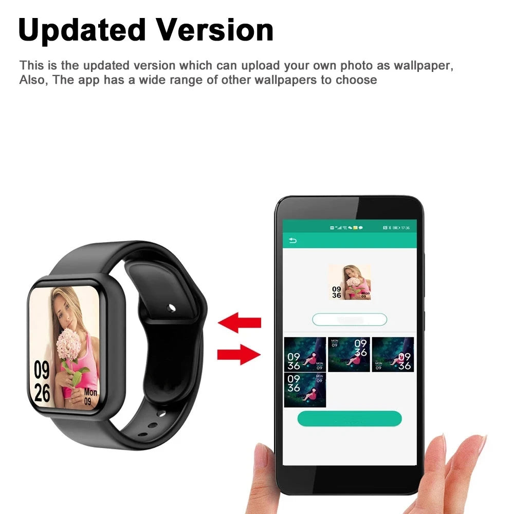 Smart Watch For Men Women Sport Mode Music Control Calorie Distance Fitness Smart Band Message Remind Smart Bracelet Android IOS