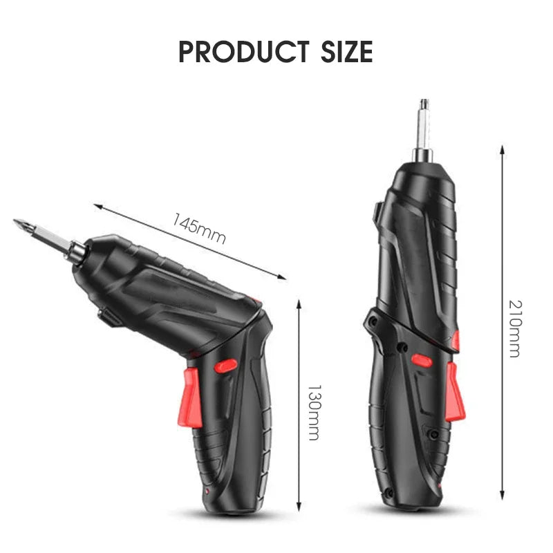 2/47pcs 3.6V Screwdriver Kit Rechargeable Lithium Battery Cordless Electric Screwdriver Drill Kit Folding Home Power Tools