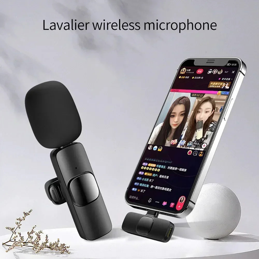 Microphone Wireless Lavalier Microphone for Live Streaming/YouTube/TikTok/Facebook Live Noise Reduction Mic For iPhone/Android